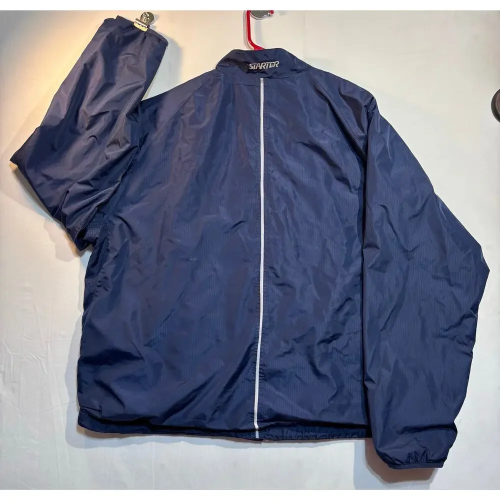 Starter Men’s 2XL Blue Full Zip Lightweight Windbreaker Jacket Mesh Lined